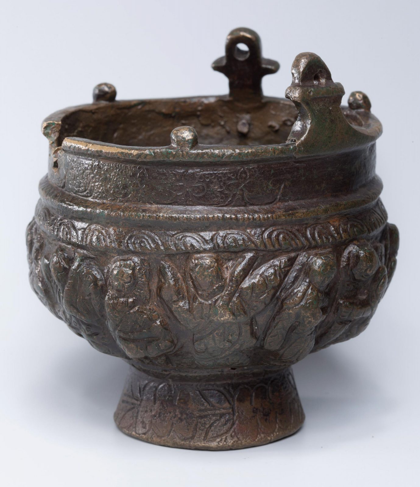 Footed bowl with figures in procession
