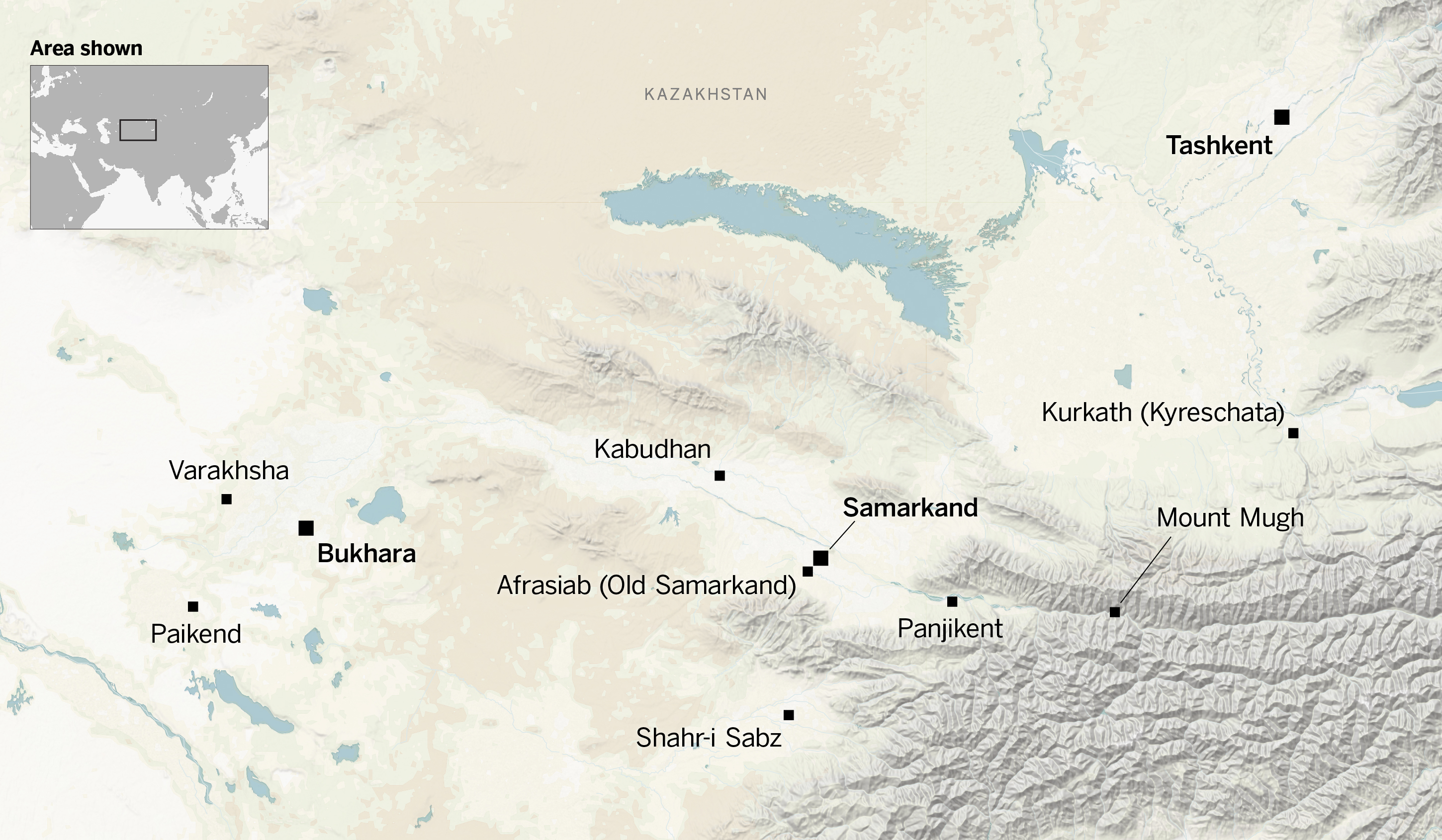 Sogdian was spoken in Central Asia from Tashkent to Paikend
