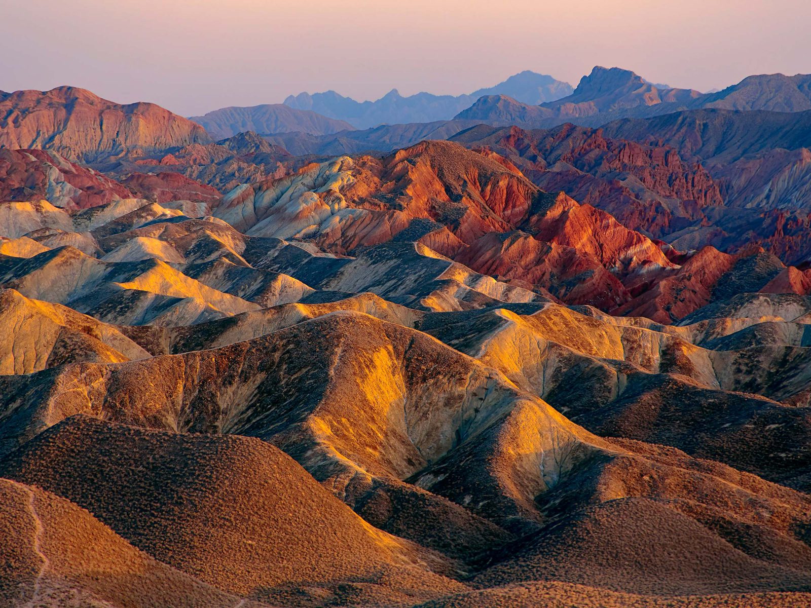 Zhangye Danxia landform in Gansu Province, China. Photograph © iStock.com/rickwang.