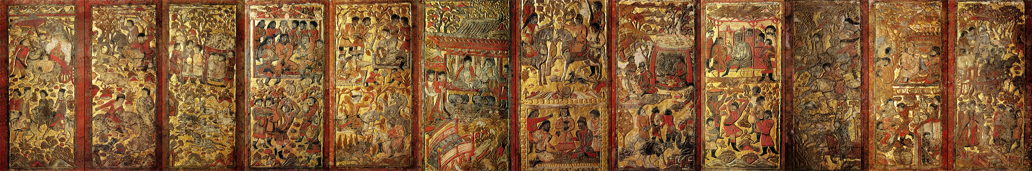 Overview of the scenes found on the funerary bed